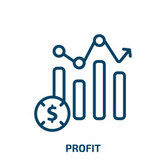 Fototapete - profit icon from cryptocurrency collection. Thin linear profit, financial, market outline icon isolated on white background. Line vector profit sign, symbol for web and mobile