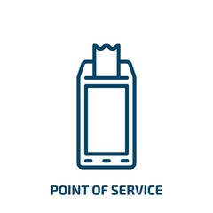 Poster - point of service icon from cryptocurrency collection. Thin linear point of service, service, point outline icon isolated on white background. Line vector point of service sign, symbol for web and