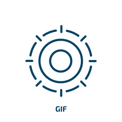 Poster - gif icon from crowdfunding collection. Thin linear gif, format, document outline icon isolated on white background. Line vector gif sign, symbol for web and mobile