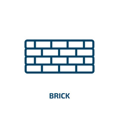 Poster - brick icon from construction tools collection. thin linear brick, house, construction outline icon i