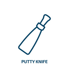 Poster - putty knife icon from construction tools collection. thin linear putty knife, equipment, constructio