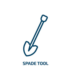 Poster - spade tool icon from construction tools collection. Thin linear spade tool, spade, shovel outline icon isolated on white background. Line vector spade tool sign, symbol for web and mobile