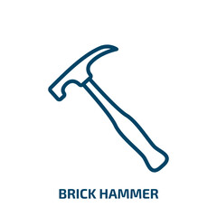 Poster - brick hammer icon from construction tools collection. thin linear brick hammer, hammer, truck outlin