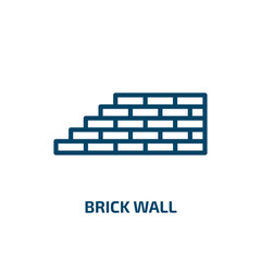 Poster - brick wall icon from construction tools collection. thin linear brick wall, construction, wall outli