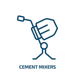 Poster - cement mixers icon from construction tools collection. thin linear cement mixers, collection, mixer 