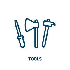 Poster - tools icon from construction collection. Thin linear tools, tool, business outline icon isolated on white background. Line vector tools sign, symbol for web and mobile