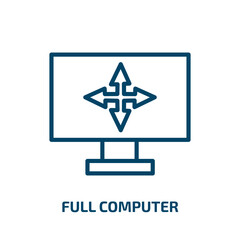 Poster - full computer icon from computer collection. thin linear full computer, computer, full outline icon 