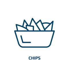 Poster - chips icon from computer collection. Thin linear chips, network, digital outline icon isolated on white background. Line vector chips sign, symbol for web and mobile