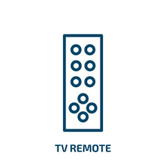 Poster - tv remote icon from computer collection. Thin linear tv remote, tv, remote outline icon isolated on white background. Line vector tv remote sign, symbol for web and mobile