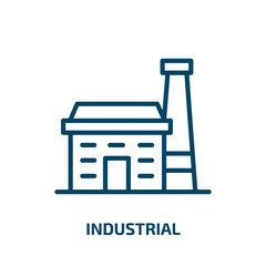 Poster - industrial icon from computer collection. Thin linear industrial, industry, car outline icon isolated on white background. Line vector industrial sign, symbol for web and mobile