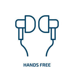 Poster - hands free icon from communication collection. Thin linear hands free, free, label outline icon isolated on white background. Line vector hands free sign, symbol for web and mobile