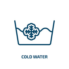 Sticker - cold water icon from cleaning collection. Thin linear cold water, water, cold outline icon isolated on white background. Line vector cold water sign, symbol for web and mobile