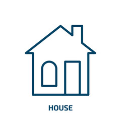 Poster - house icon from cleaning collection. thin linear house, home, building outline icon isolated on whit