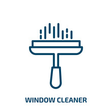 Window Cleaner Icon From Cleaning Collection. Thin Linear Window Cleaner, Cleaner, Clean Outline Icon Isolated On White Background. Line Vector Window Cleaner Sign, Symbol For Web And Mobile