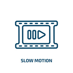 Poster - slow motion icon from cinema collection. Thin linear slow motion, slow, motion outline icon isolated on white background. Line vector slow motion sign, symbol for web and mobile