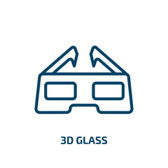 Poster - 3d glass symbol icon from cinema collection. Thin linear 3d glass symbol, glass, glossy outline icon isolated on white background. Line vector 3d glass symbol sign, symbol for web and mobile