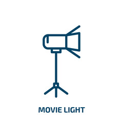 Poster - movie light icon from cinema collection. Thin linear movie light, movie, light outline icon isolated on white background. Line vector movie light sign, symbol for web and mobile