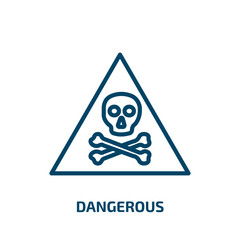 Poster - dangerous icon from chemistry collection. Thin linear dangerous, danger, fire outline icon isolated on white background. Line vector dangerous sign, symbol for web and mobile