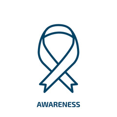 Poster - awareness icon from charity collection. Thin linear awareness, health, human outline icon isolated on white background. Line vector awareness sign, symbol for web and mobile