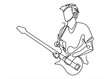 continuous line drawing of a man playing guitar musician vector illustration.