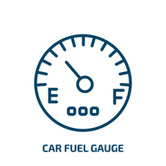 Poster - car fuel gauge icon from car parts collection. Thin linear car fuel gauge, fuel, gauge outline icon isolated on white background. Line vector car fuel gauge sign, symbol for web and mobile