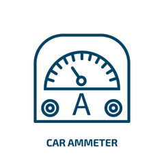 Poster - car ammeter icon from car parts collection. Thin linear car ammeter, energy, meter outline icon isolated on white background. Line vector car ammeter sign, symbol for web and mobile