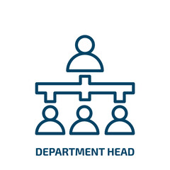 Poster - department head icon from business and analytics collection. Thin linear department head, head, business outline icon isolated on white background. Line vector department head sign, symbol for web and