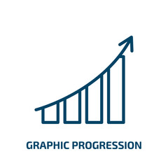 Poster - graphic progression icon from business collection. thin linear graphic progression, progress, intern
