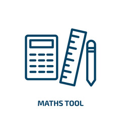 Poster - maths tool icon from business collection. Thin linear maths tool, math, tool outline icon isolated on white background. Line vector maths tool sign, symbol for web and mobile