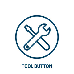 Poster - tool button icon from business collection. Thin linear tool button, button, tool outline icon isolated on white background. Line vector tool button sign, symbol for web and mobile