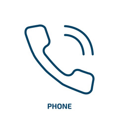 Poster - phone icon from blogger and influencer collection. Thin linear phone, communication, telephone outline icon isolated on white background. Line vector phone sign, symbol for web and mobile