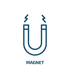 Poster - magnet icon from blogger and influencer collection. Thin linear magnet, laboratory, science outline icon isolated on white background. Line vector magnet sign, symbol for web and mobile
