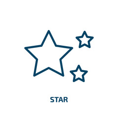 Poster - star icon from blogger and influencer collection. Thin linear star, decoration, style outline icon isolated on white background. Line vector star sign, symbol for web and mobile