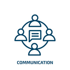 Poster - communication icon from blogger and influencer collection. Thin linear communication, business, office outline icon isolated on white background. Line vector communication sign, symbol for web and