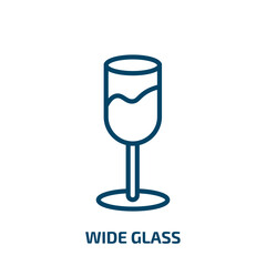Aufkleber - wide glass icon from bistro and restaurant collection. Thin linear wide glass, glass, wide outline icon isolated on white background. Line vector wide glass sign, symbol for web and mobile