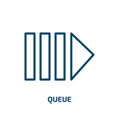 Poster - queue icon from birthday and party collection. Thin linear queue, people, waiting outline icon isolated on white background. Line vector queue sign, symbol for web and mobile