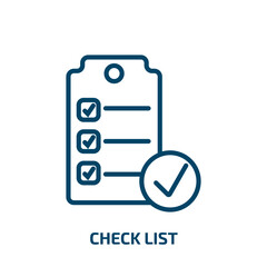 Poster - check list icon from artificial intellegence and future technology collection. Thin linear check list, document, clipboard outline icon isolated on white background. Line vector check list sign,