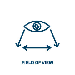Poster - field of view icon from artificial intellegence and future technology collection. Thin linear field of view, view, field outline icon isolated on white background. Line vector field of view sign,