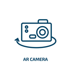 Aufkleber - ar camera icon from artificial intellegence and future technology collection. Thin linear ar camera, camera, innovation outline icon isolated on white background. Line vector ar camera sign, symbol