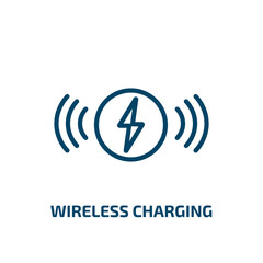 Poster - wireless charging icon from artificial intellegence and future technology collection. thin linear wi