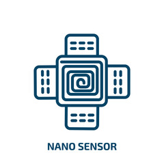 Aufkleber - nano sensor icon from artificial intellegence and future technology collection. Thin linear nano sensor, nano, sensor outline icon isolated on white background. Line vector nano sensor sign, symbol