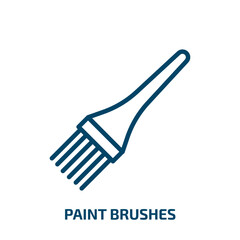 Poster - paint brushes icon from art collection. Thin linear paint brushes, paint, painter outline icon isolated on white background. Line vector paint brushes sign, symbol for web and mobile