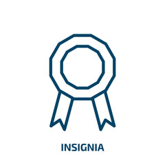 Poster - insignia icon from army and war collection. Thin linear insignia, collection, badge outline icon isolated on white background. Line vector insignia sign, symbol for web and mobile