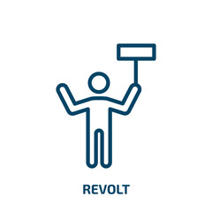 Wall Mural - revolt icon from army and war collection. Thin linear revolt, hand, strong outline icon isolated on white background. Line vector revolt sign, symbol for web and mobile