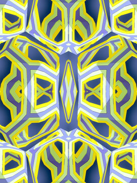 3d rendering digital illustration of kaleidoscopic pattern shape with trendy gradient. Design element