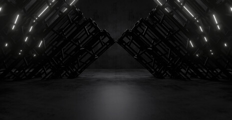 Wall Mural - modern futuristic modern alien fashion dance club showroom hallway tunnel corridor concrete cyber vi
