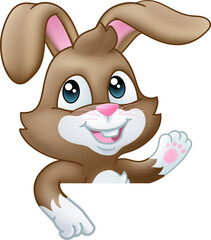 Poster - Easter Bunny Rabbit Cartoon Sign