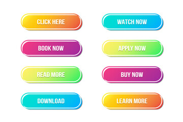 Fototapete - Set of web buttons icon app. Buttons app mockup collection. Vector illustration
