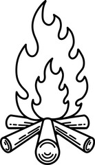 Wall Mural - illustration of campfire. design element for poster, card, banner, emblem, sign. vector illustration