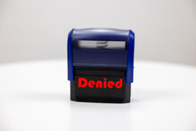 A Blue Black Stamp With Text On It Espressing Something Is Accepted Or Denied. Make A Decision, Which Influences The Future.
